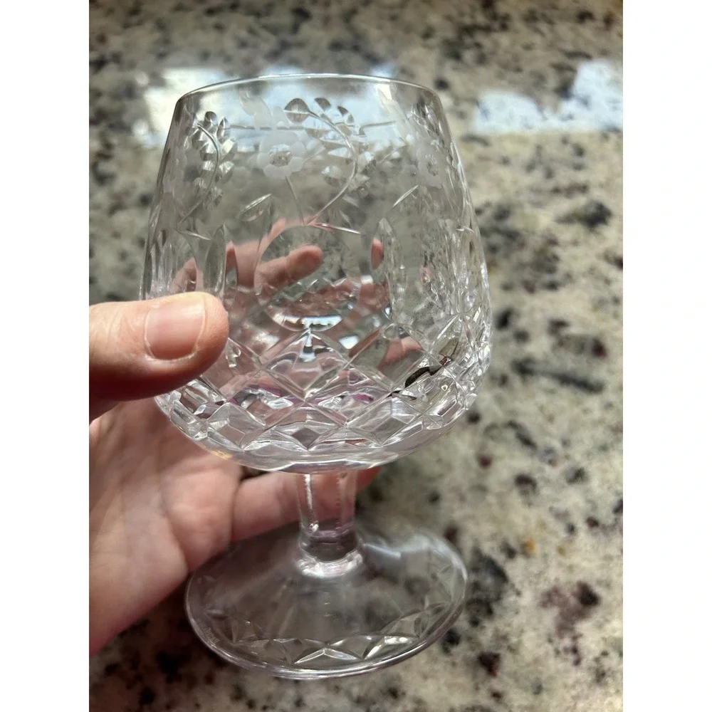Rogaska Crystal Gallia Brandy Snifter Glasses Set of 2- 5 1/4